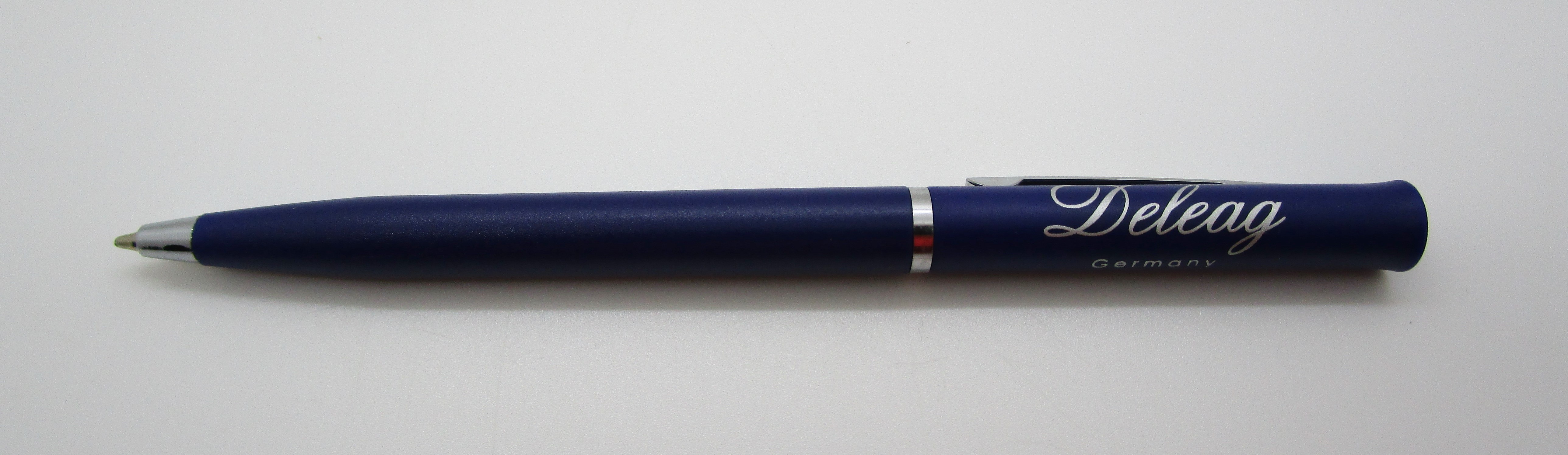 Kunststoffkugelschreiber blau silber
